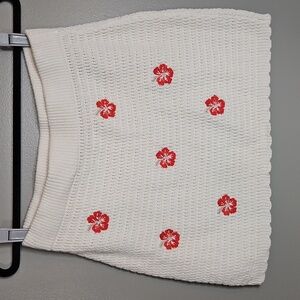 Wild Fable Skirt Women’s Ivory Knit Embroidered Floral cotton